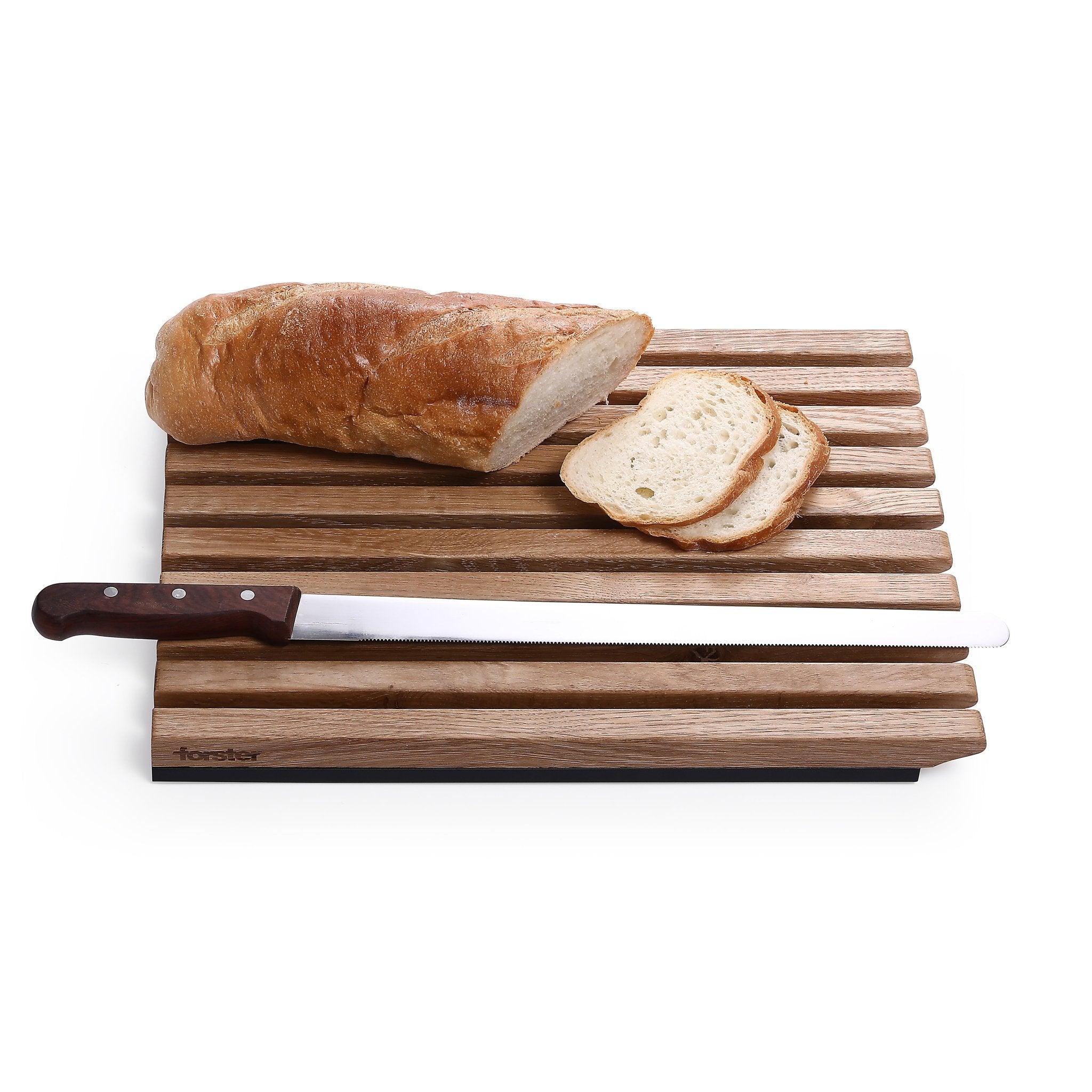 Tagliere per pane in noce con vassoio per le briciole - Forster Home